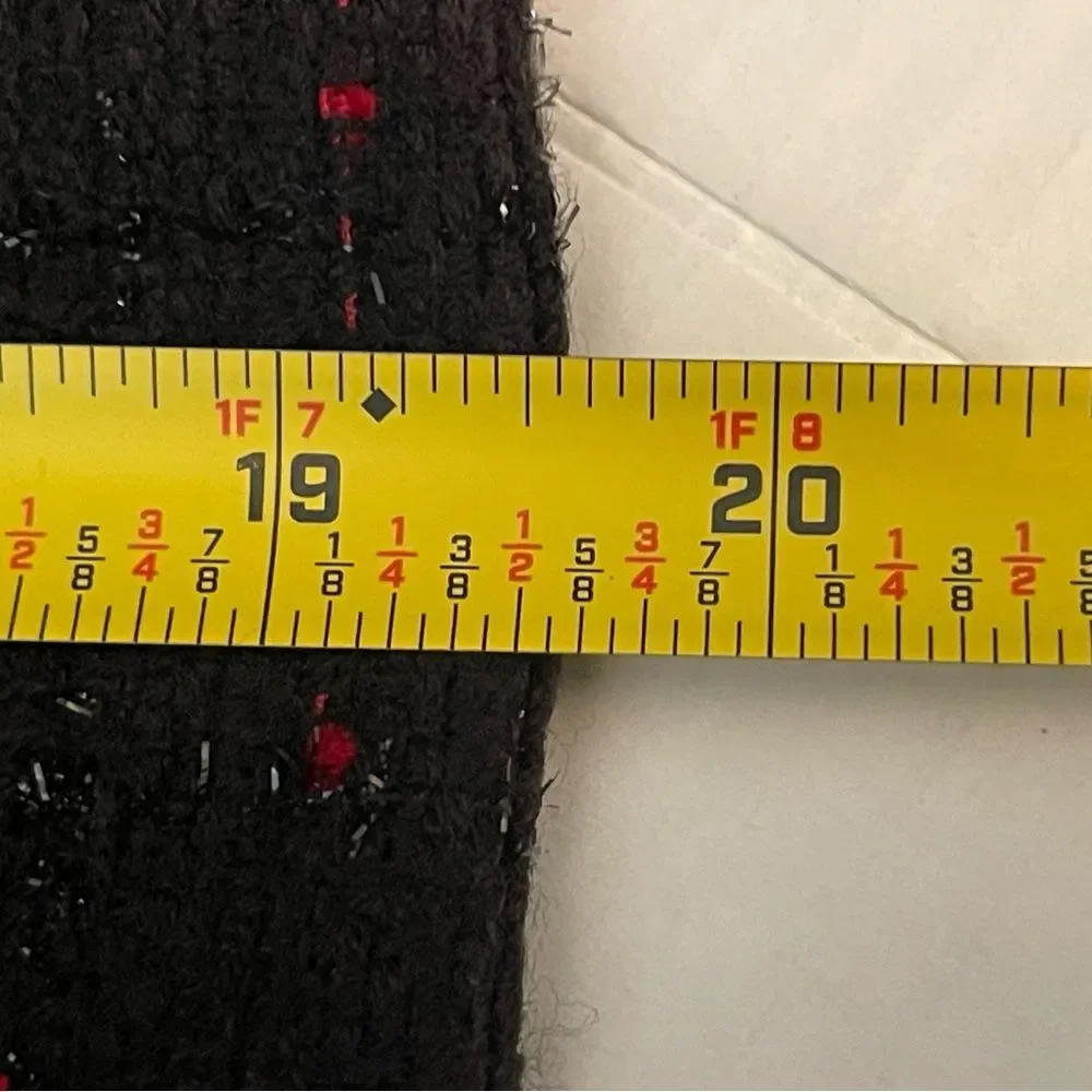 Jessica Howard Black Red Tweed Midi Skirt NWOT Size 6 Retro Chic